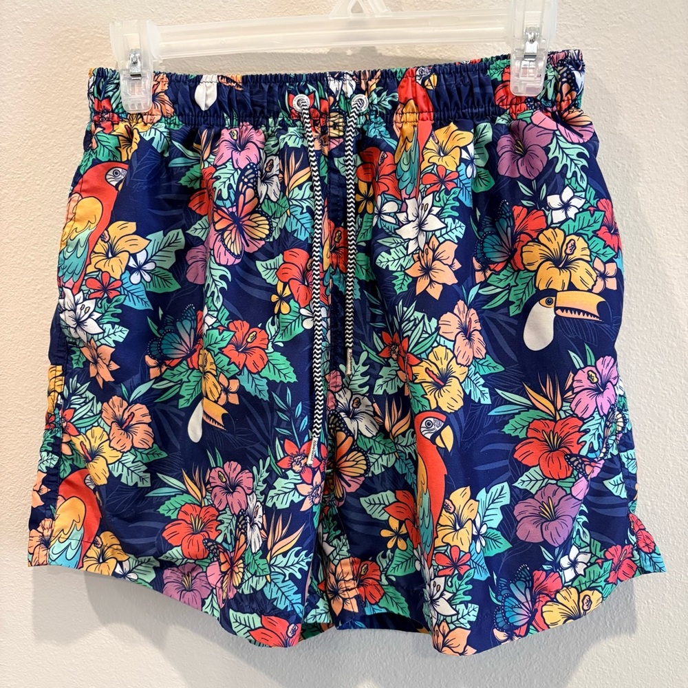 Boardies Colorful Tropical Parrot Print Swim Shorts Small